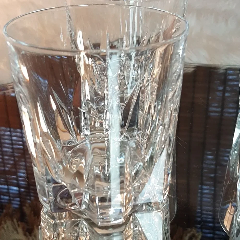 Crystal Vintage  4 T x10  x 9 Round ( Mix  Drink   Glasses‎